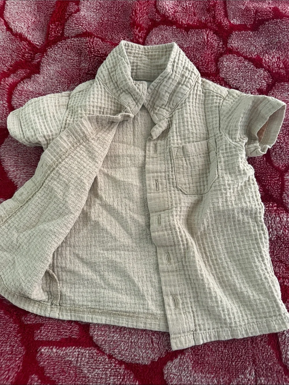 Kids khaki Waffle 3-Piece Outfit Set with Hat 18 months unisex